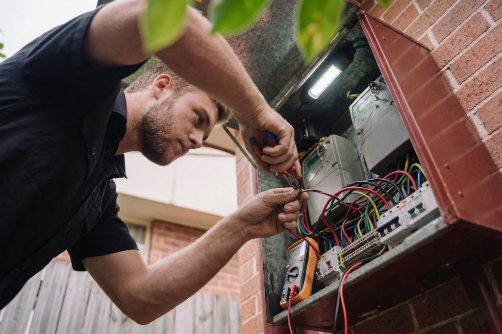 Darling Harbour electrician performing electrical work