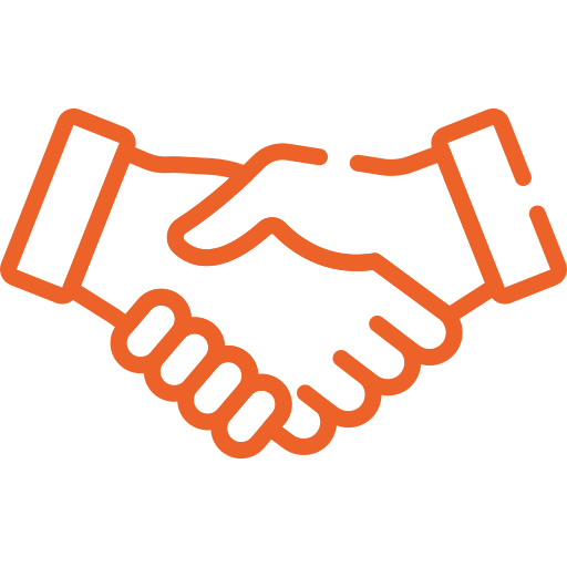 Customer satisfaction handshake icon