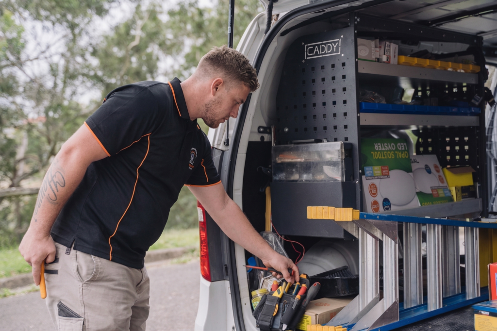 Licensed Darling Harbour electrician working on a residential job